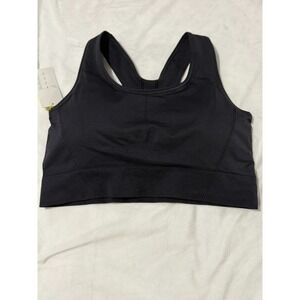 Women's All In Motion Black Sports Bra Racer New 3X Padded